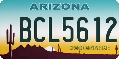 AZ license plate BCL5612