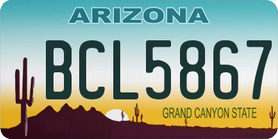 AZ license plate BCL5867