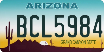 AZ license plate BCL5984