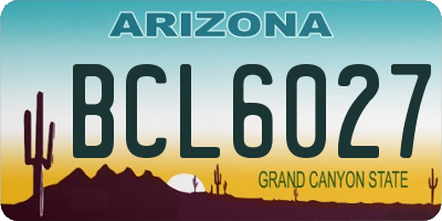 AZ license plate BCL6027