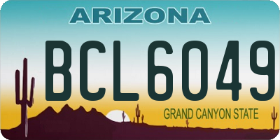 AZ license plate BCL6049