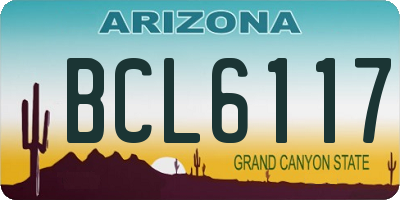 AZ license plate BCL6117