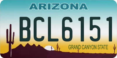 AZ license plate BCL6151