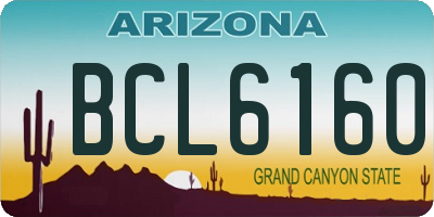 AZ license plate BCL6160