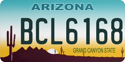 AZ license plate BCL6168