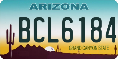 AZ license plate BCL6184