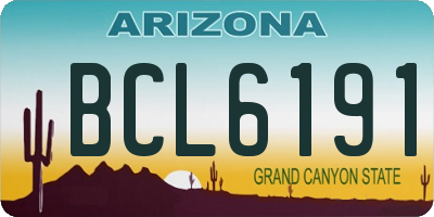 AZ license plate BCL6191