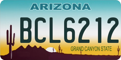 AZ license plate BCL6212