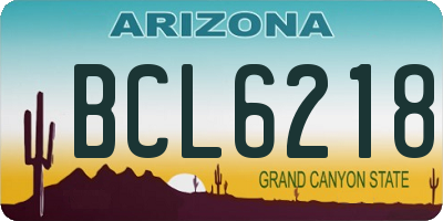 AZ license plate BCL6218