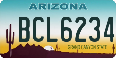 AZ license plate BCL6234