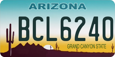 AZ license plate BCL6240