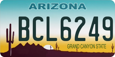 AZ license plate BCL6249