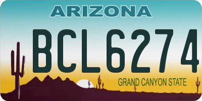 AZ license plate BCL6274