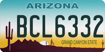 AZ license plate BCL6332