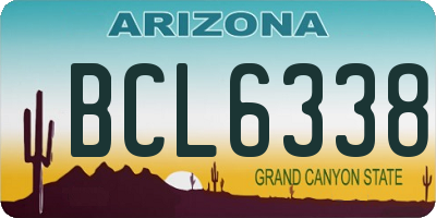 AZ license plate BCL6338