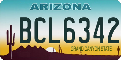 AZ license plate BCL6342