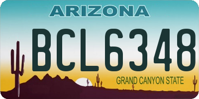 AZ license plate BCL6348