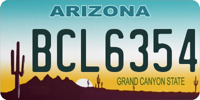 AZ license plate BCL6354