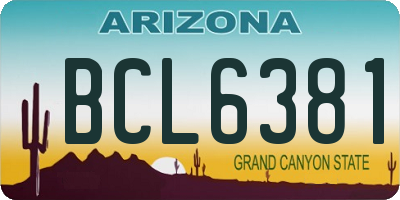 AZ license plate BCL6381