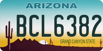 AZ license plate BCL6382