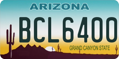 AZ license plate BCL6400