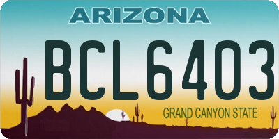 AZ license plate BCL6403