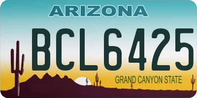 AZ license plate BCL6425