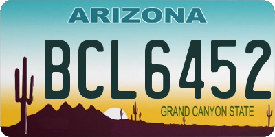 AZ license plate BCL6452