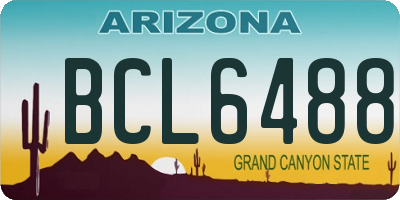 AZ license plate BCL6488