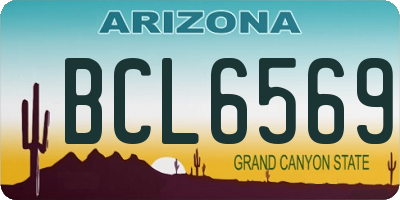 AZ license plate BCL6569