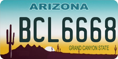 AZ license plate BCL6668