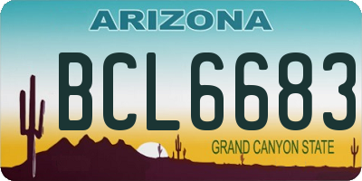 AZ license plate BCL6683