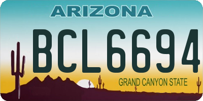 AZ license plate BCL6694