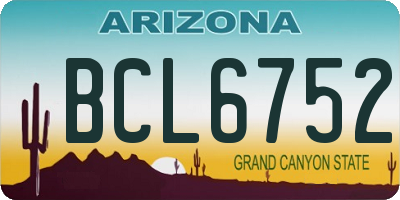 AZ license plate BCL6752