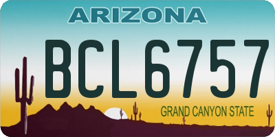 AZ license plate BCL6757