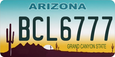 AZ license plate BCL6777