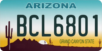 AZ license plate BCL6801