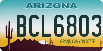 AZ license plate BCL6803