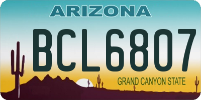 AZ license plate BCL6807