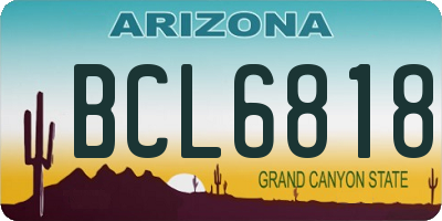 AZ license plate BCL6818