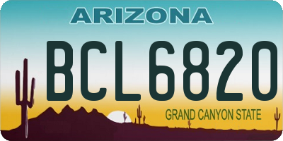 AZ license plate BCL6820