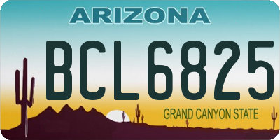 AZ license plate BCL6825