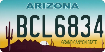 AZ license plate BCL6834