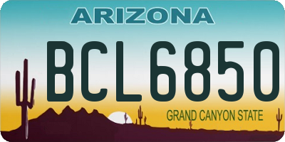 AZ license plate BCL6850