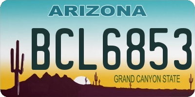 AZ license plate BCL6853