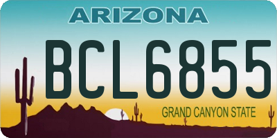 AZ license plate BCL6855