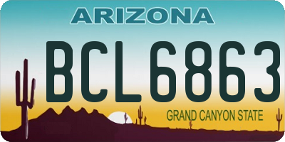 AZ license plate BCL6863