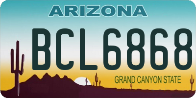 AZ license plate BCL6868