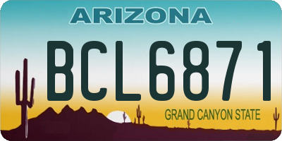 AZ license plate BCL6871