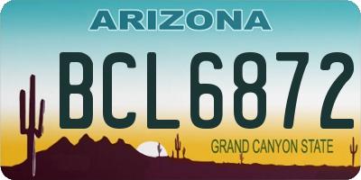 AZ license plate BCL6872